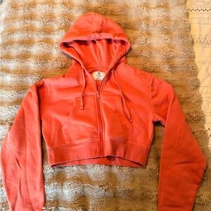Zine Coral Cropped Hoodie